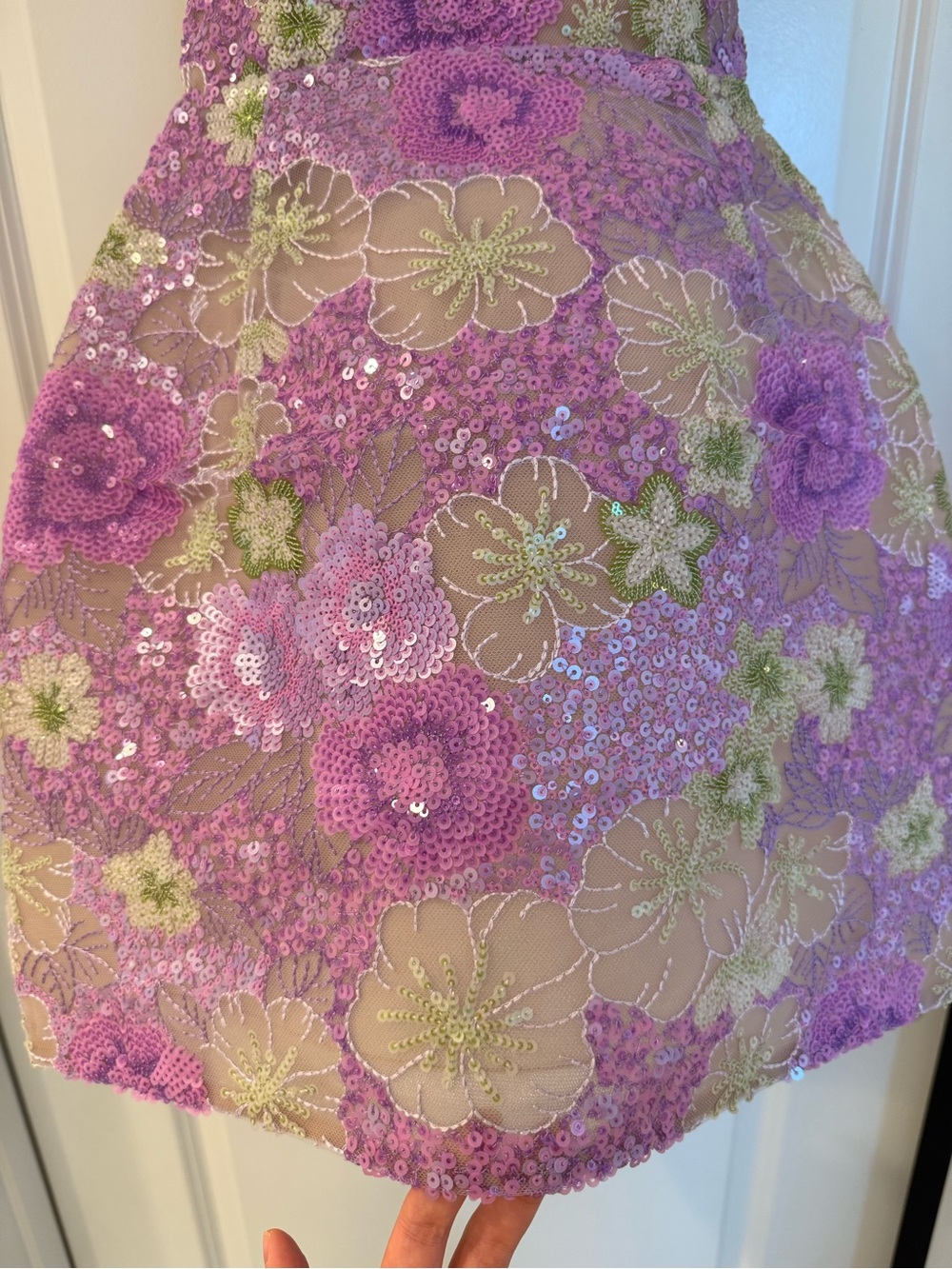 NWOT BRONX AND BANCO Deirdre Lilac Multi Lavender Floral Halter Mini Dress - Picture 7 of 13